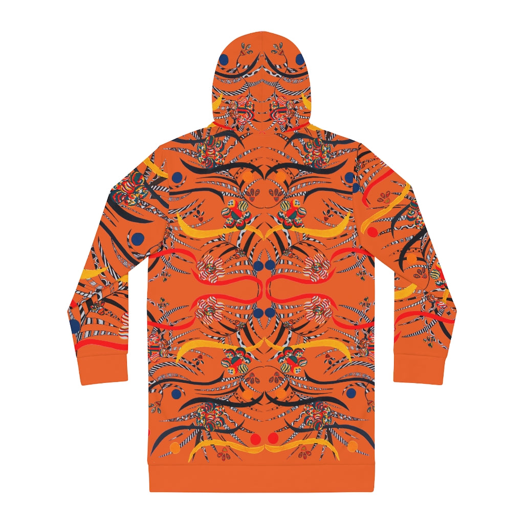 Orange Wilderness Hoodie Dress (AOP)