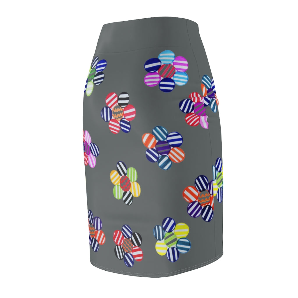 Ash Candy Florals Print Pencil Skirt