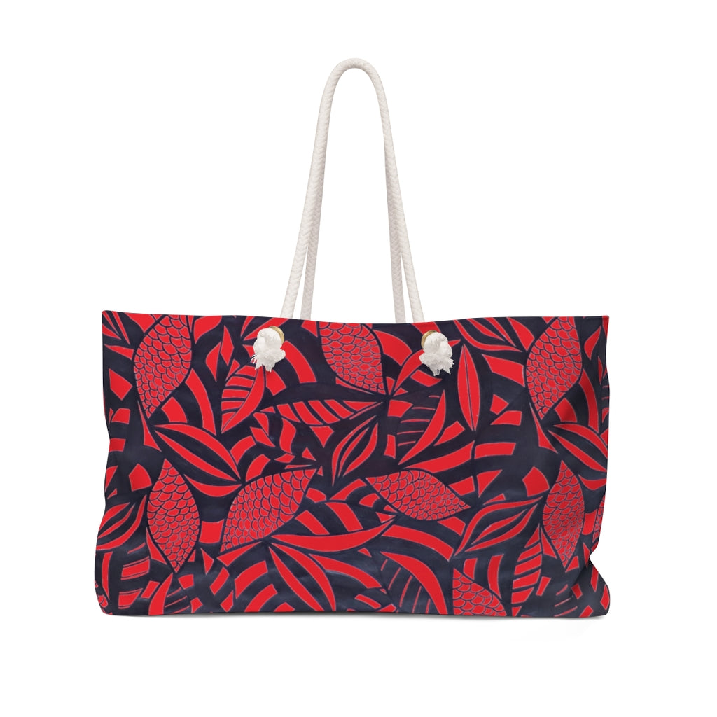 Tropical Minimalist Scarlet Weekender Tote Bag