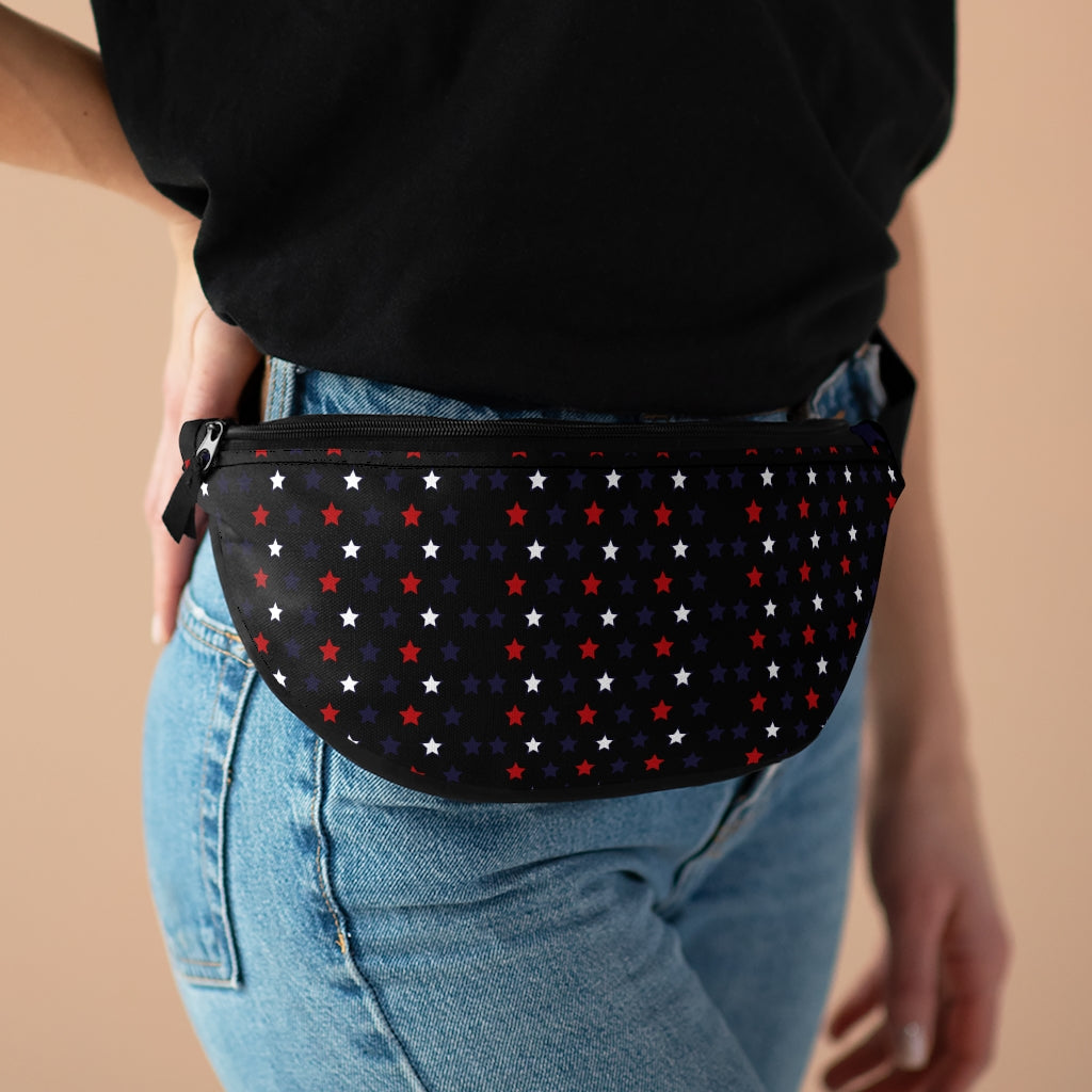 Star Studded Black Fanny Pack