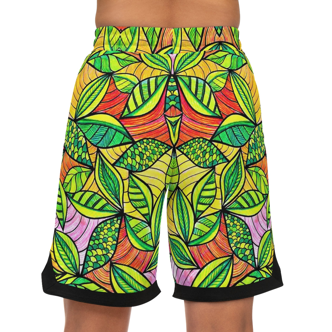 Tropical Resort Basketball Rib Shorts (AOP)