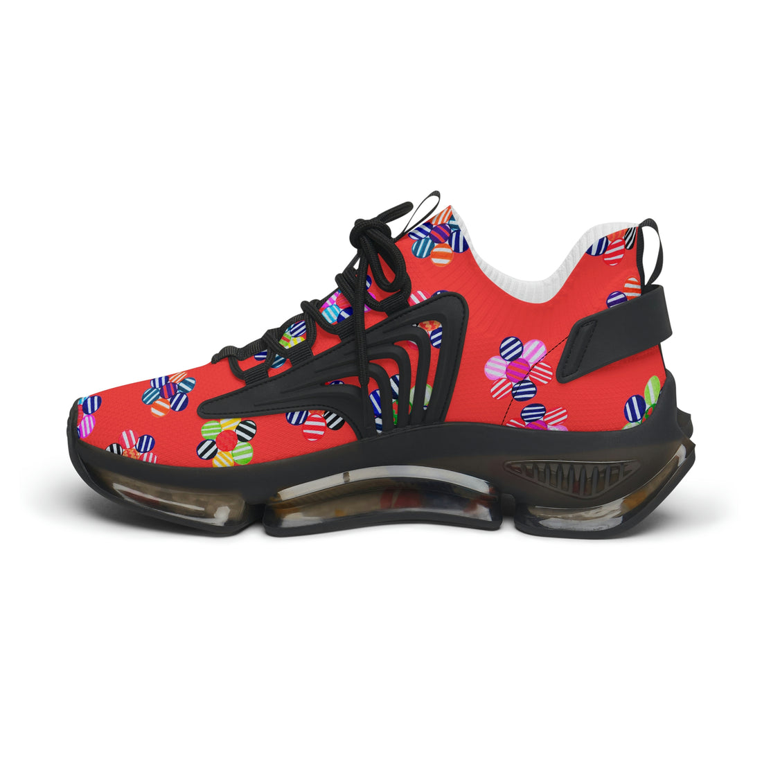 Vermillion Candy Floral Printed OTT Women's Mesh Knit Sneakers