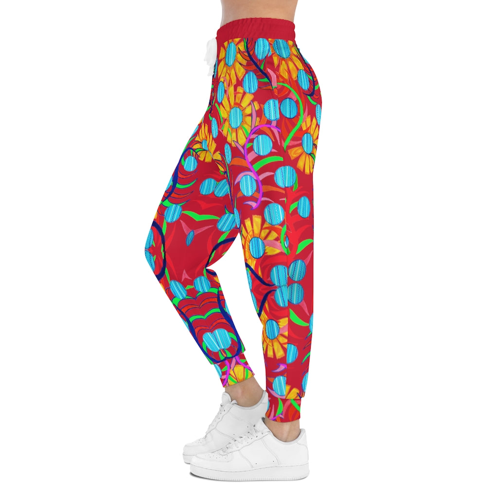 Unisex AOP Sunflower Red Joggers