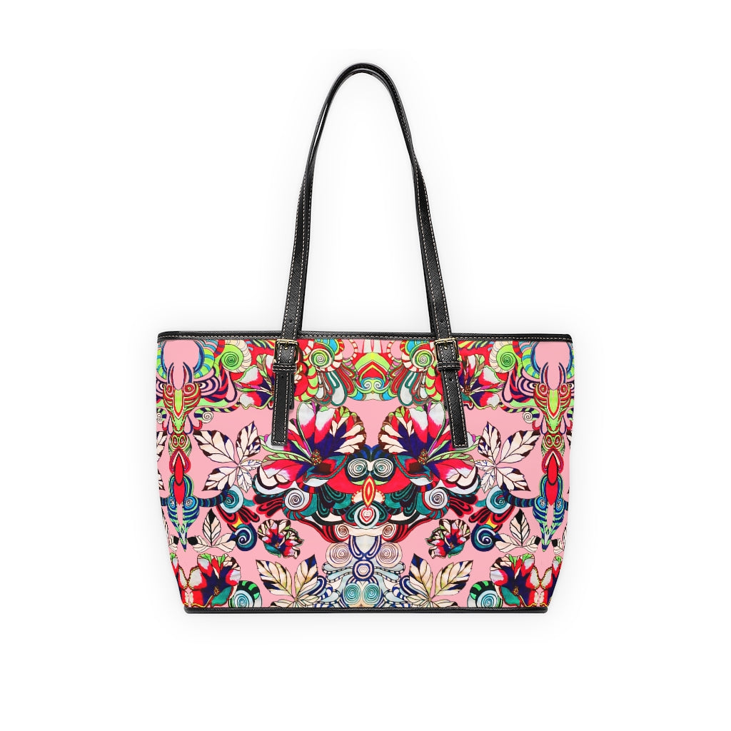 Blush Floral Pop PU Leather Shoulder Bag