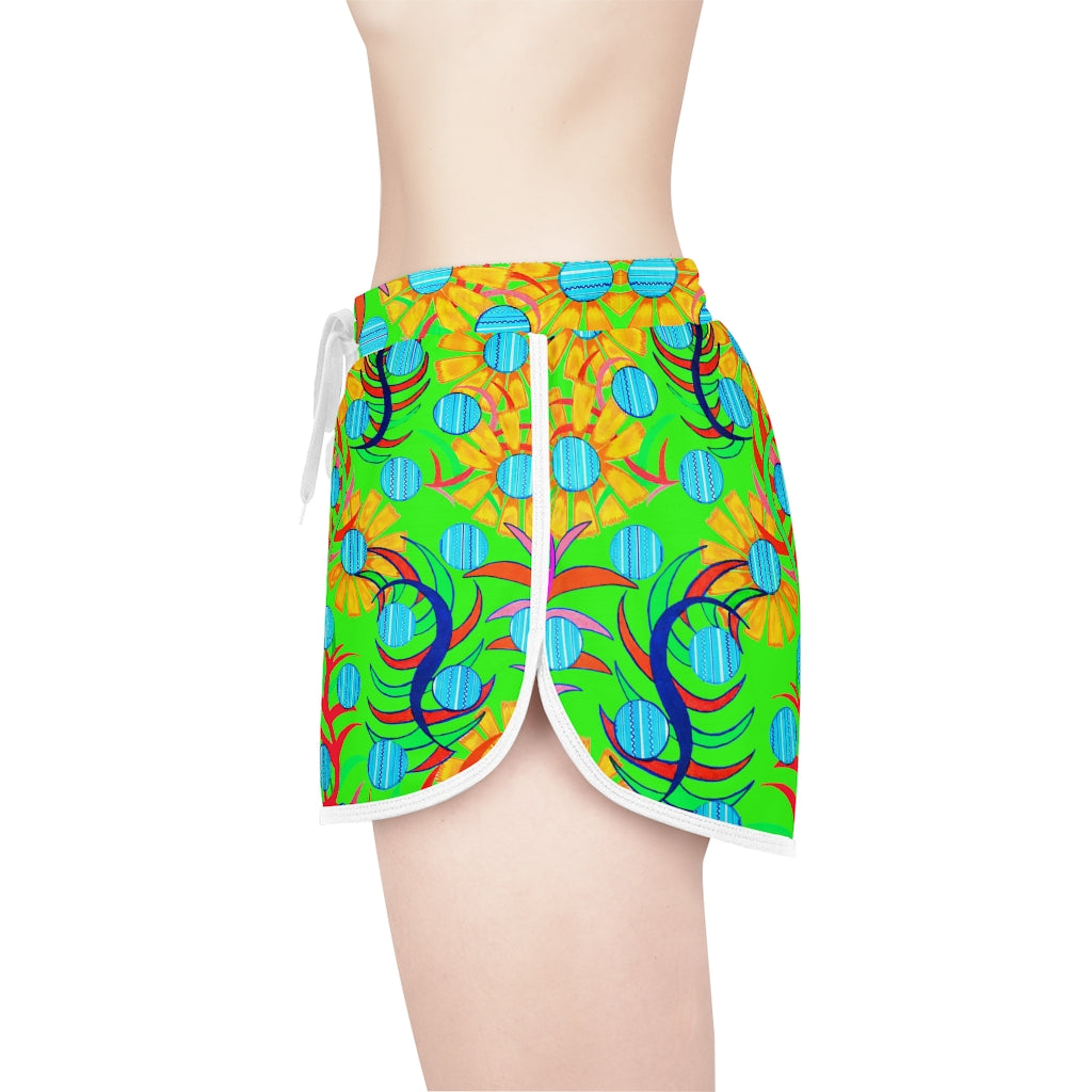 Neon Green Sunflower Relaxed Shorts