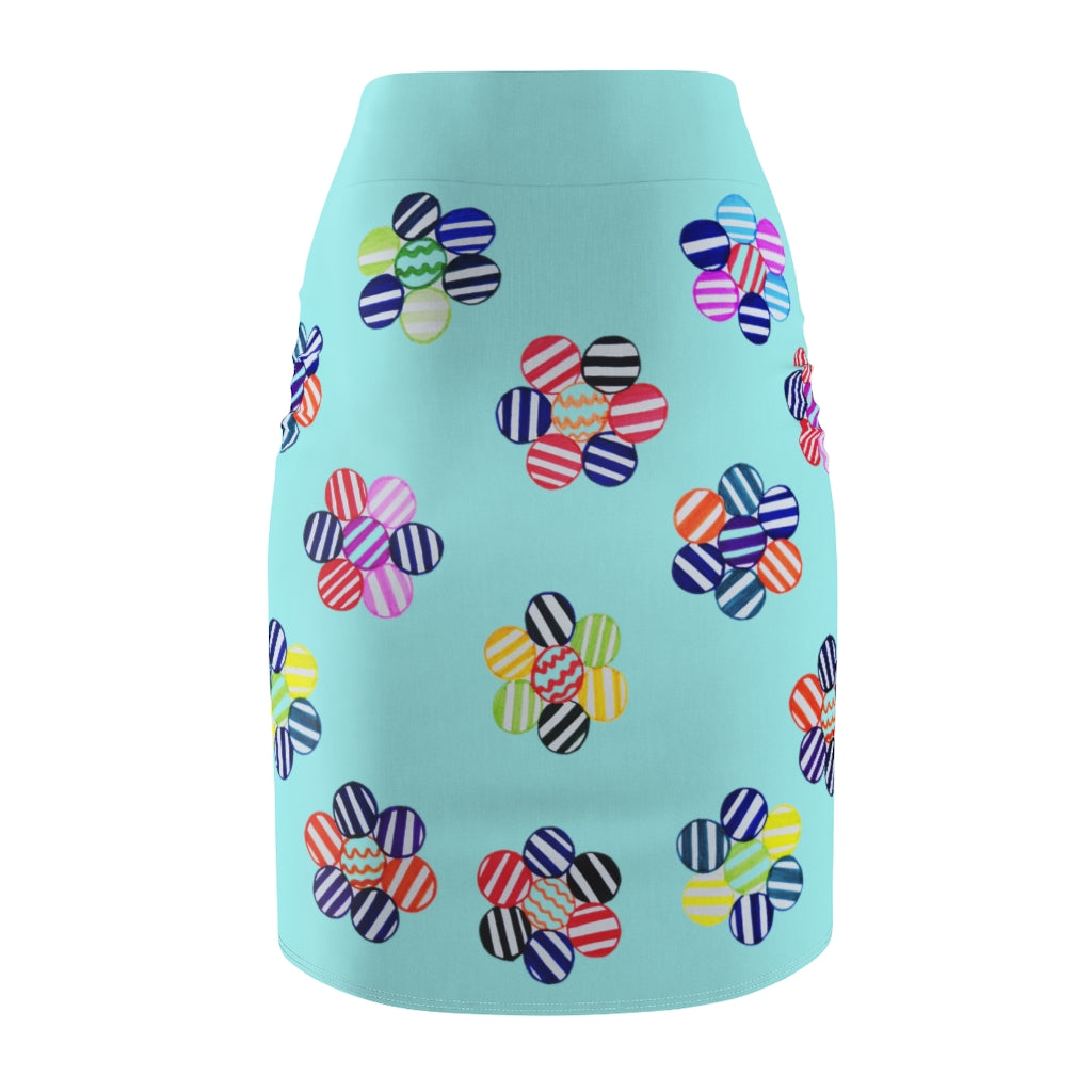 Icy Candy Florals Print Pencil Skirt