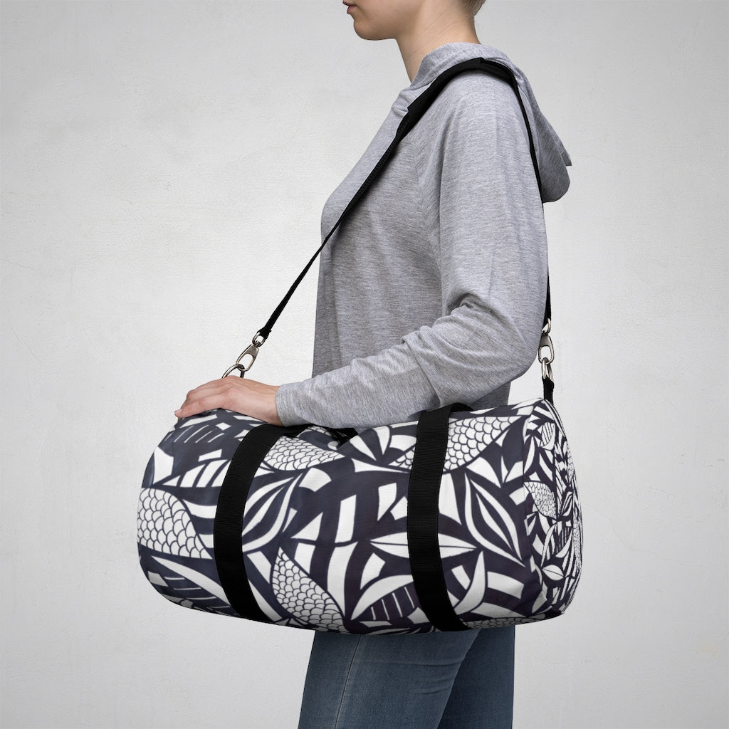 Tropical Minimalist Jet White Duffel Bag