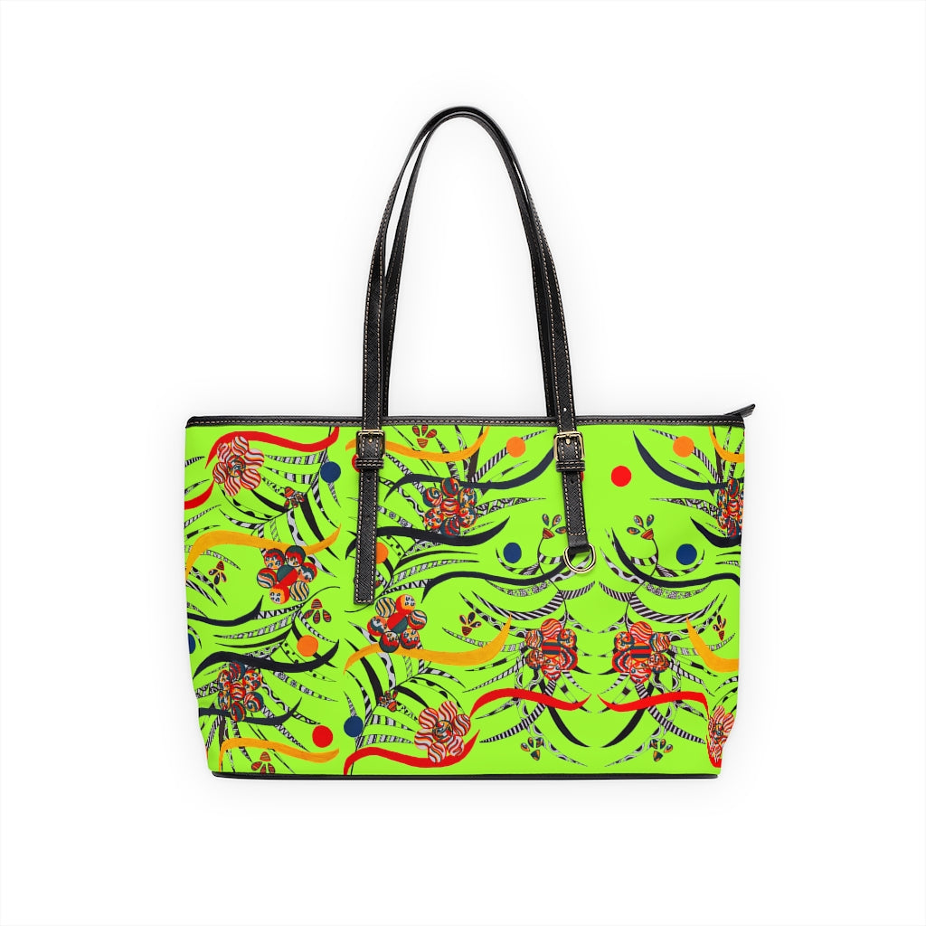 Lime Green Wilderness PU Leather Shoulder Bag