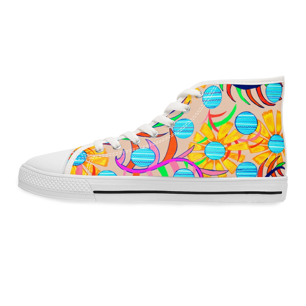 Nude Sunflower Women's High Top Sneakers