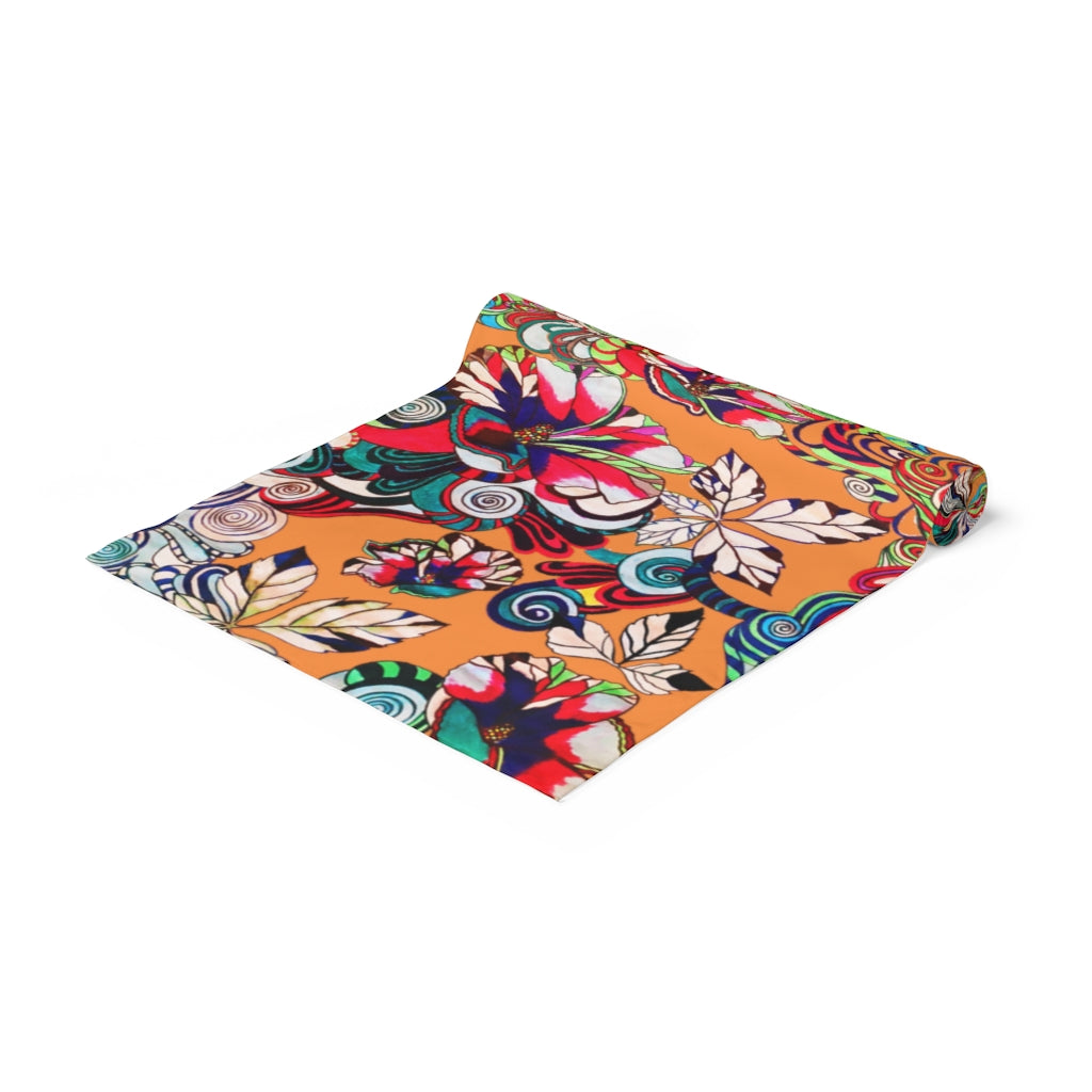 Artsy Floral Pop Peach Table Runner