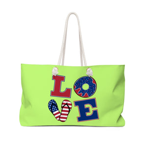 American Love Lime Weekender Bag