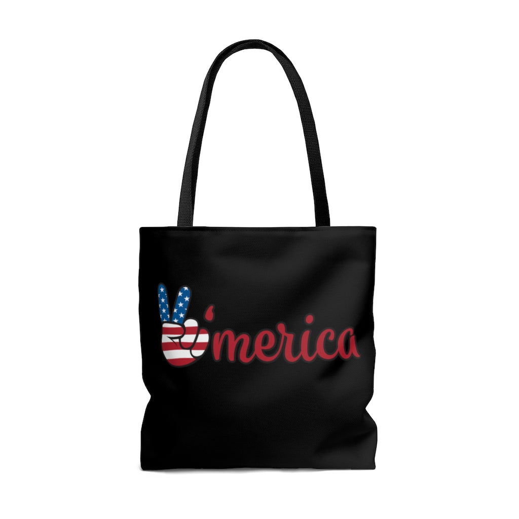 AOP All American Black Tote Bag