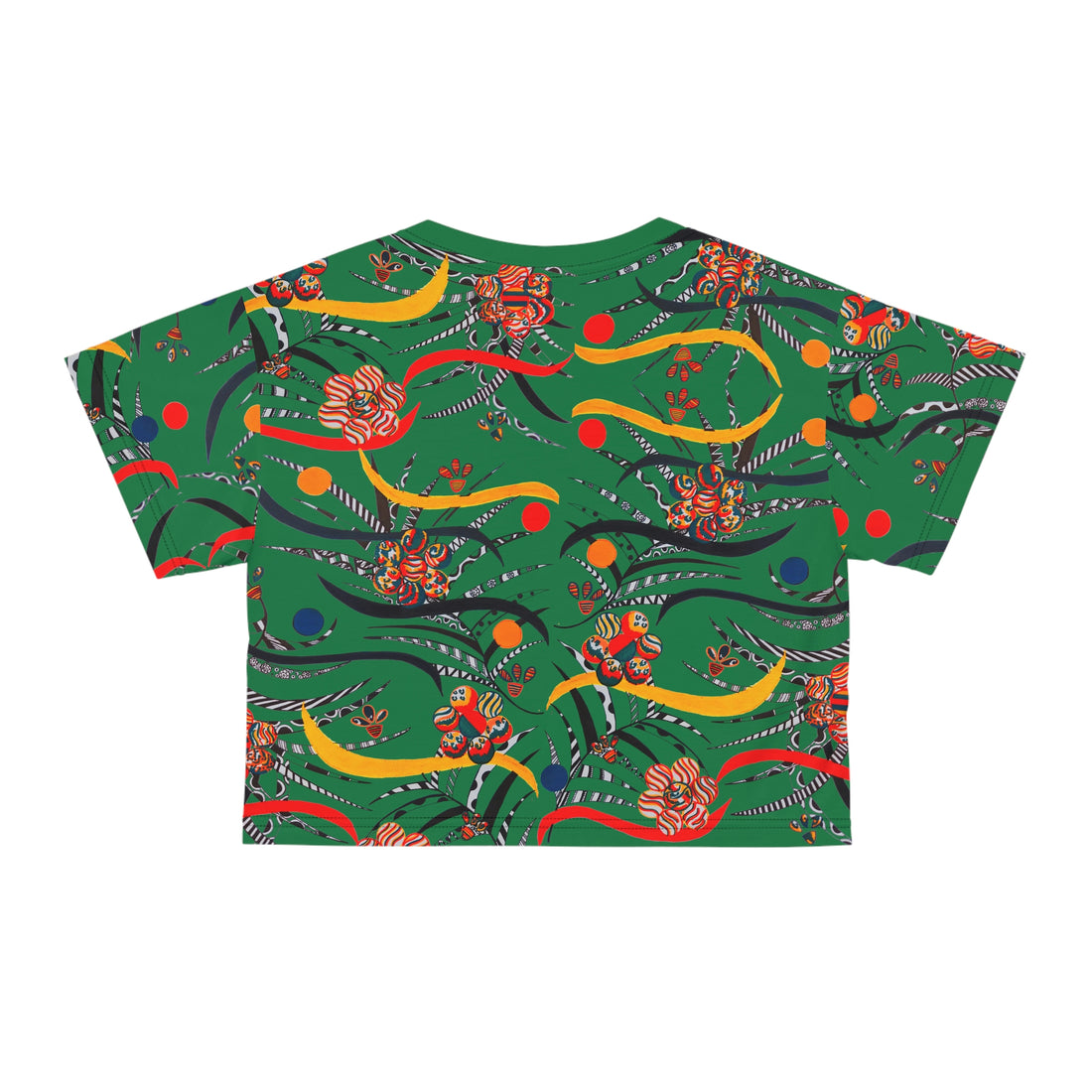 Dark Green Wilderness AOP Printed Crop Tee