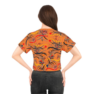 Peach Wilderness AOP Printed Crop Tee