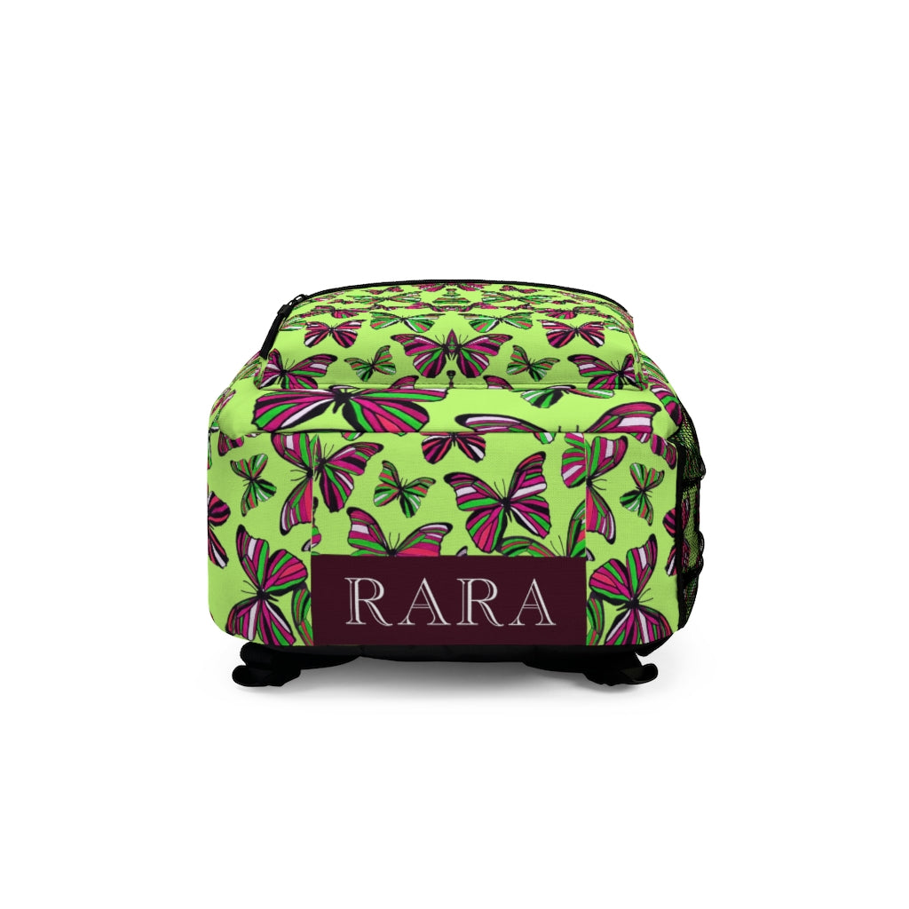 Butterflies Lime Green Backpack