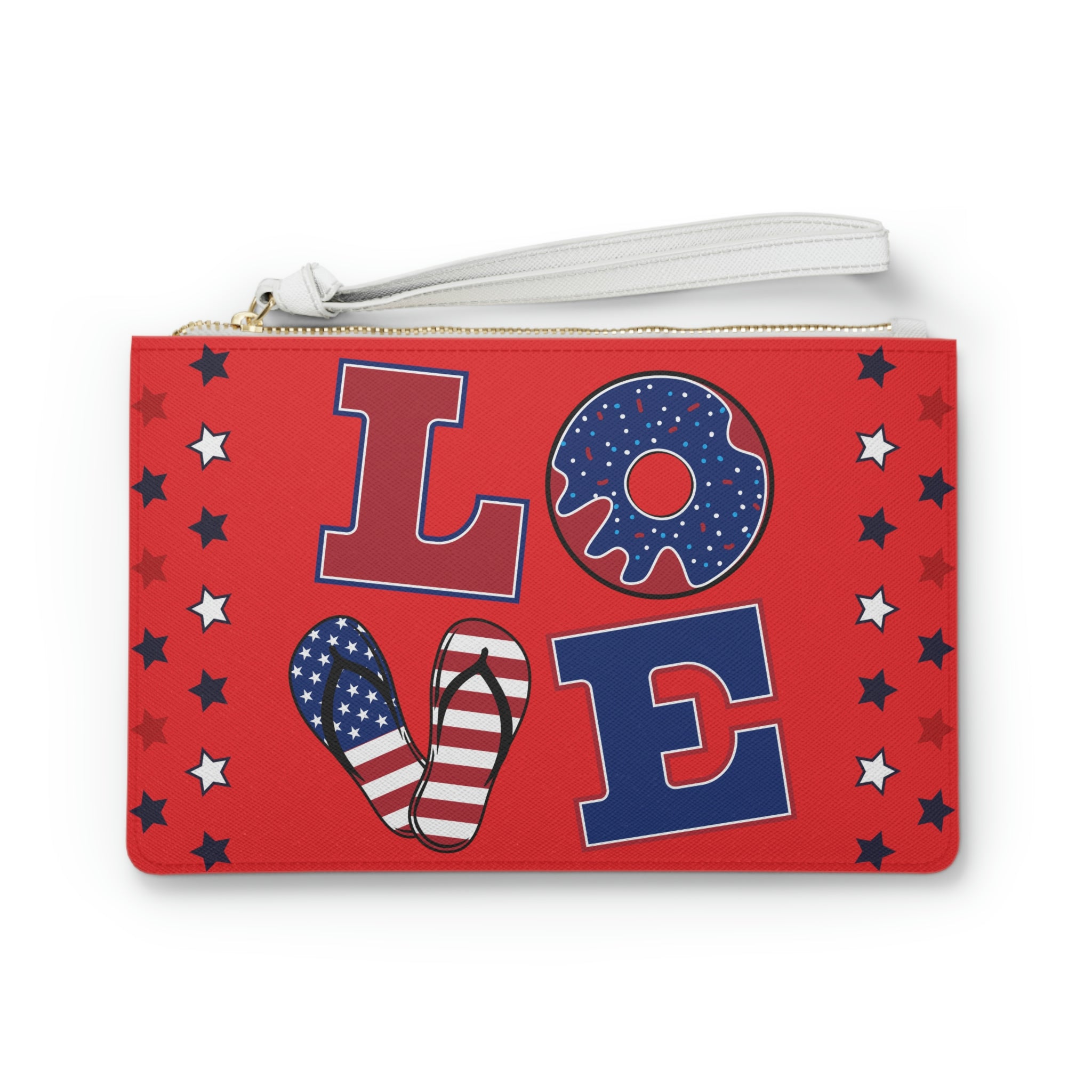 Red American Love Clutch Bag