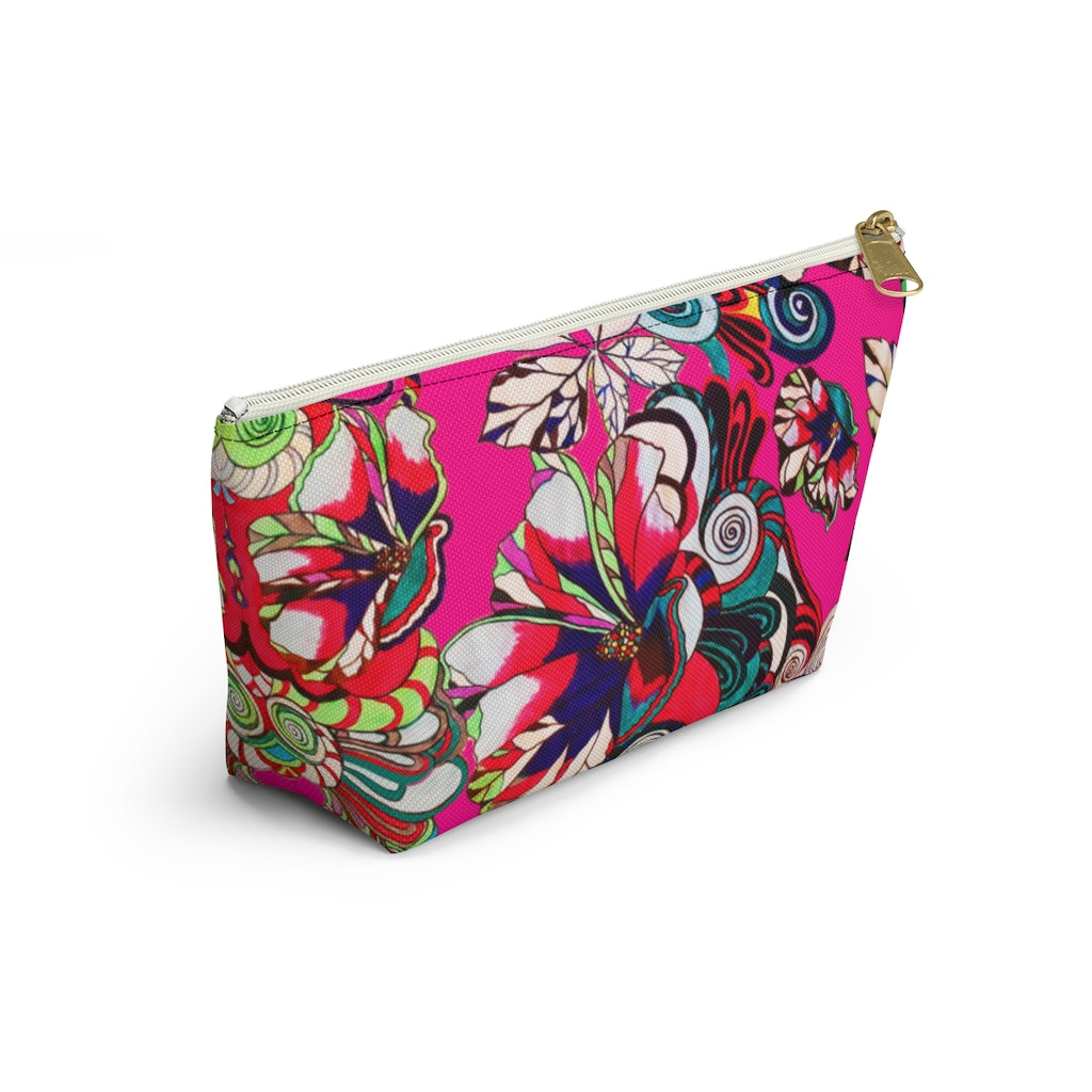 Floral Pop Hot Pink Accessory Pouch