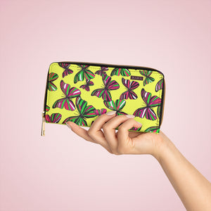 canary  butterfly print wallet
