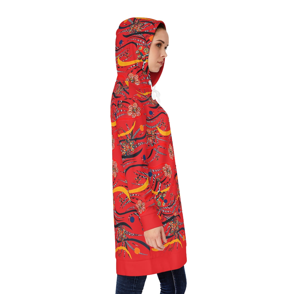 Red Wilderness Hoodie Dress (AOP)