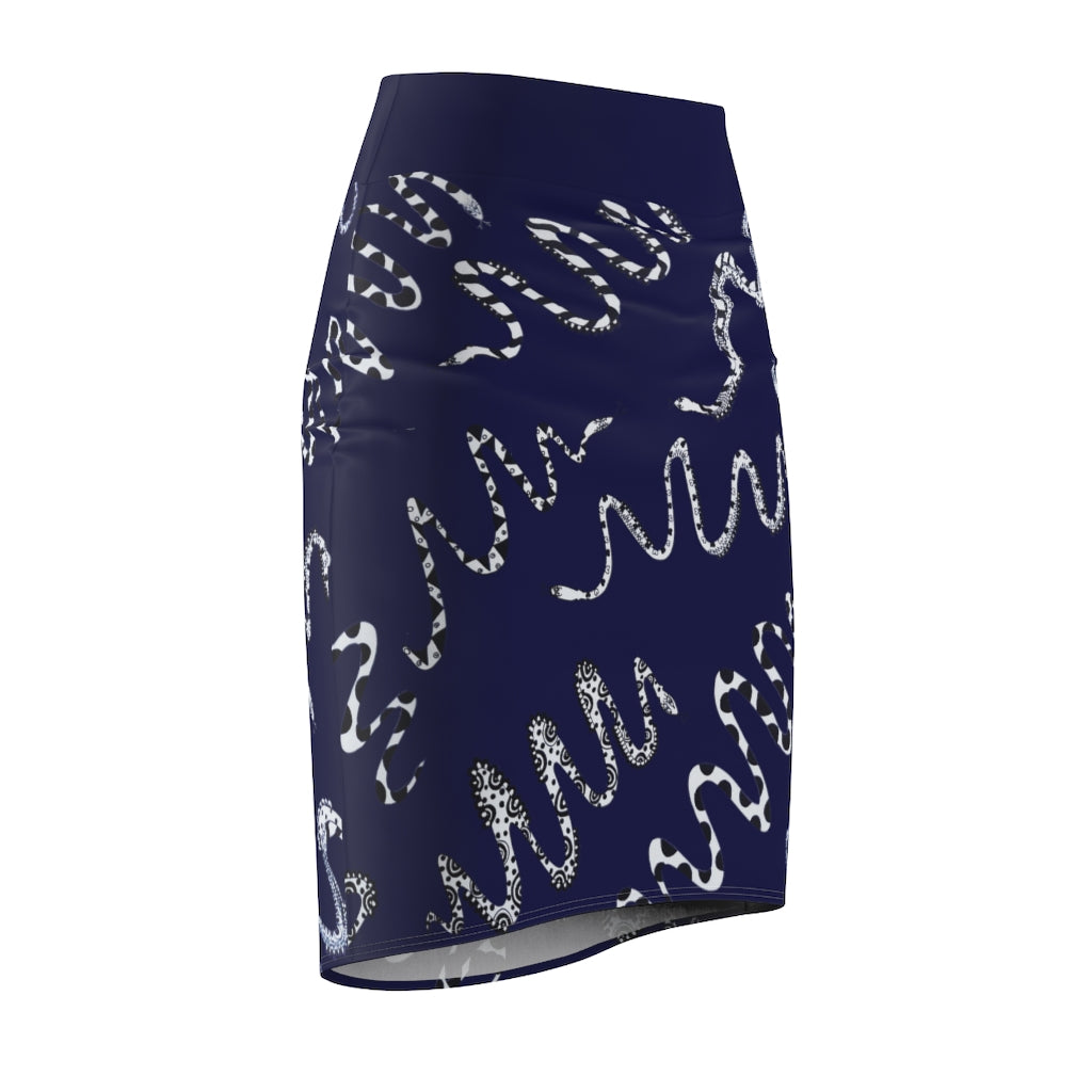 Ink Snake Den Print Pencil Skirt