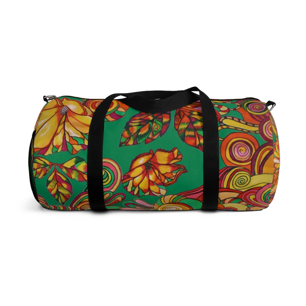 Artsy Floral Emerald Duffel Bag