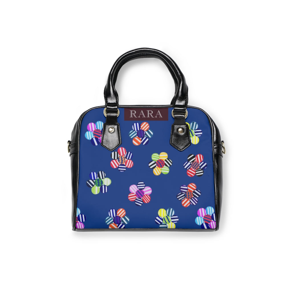 blue multi colour candy florals handbag