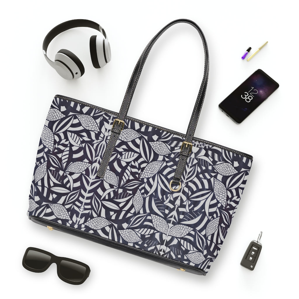 Slate Tropical Minimalist PU Leather Shoulder Bag