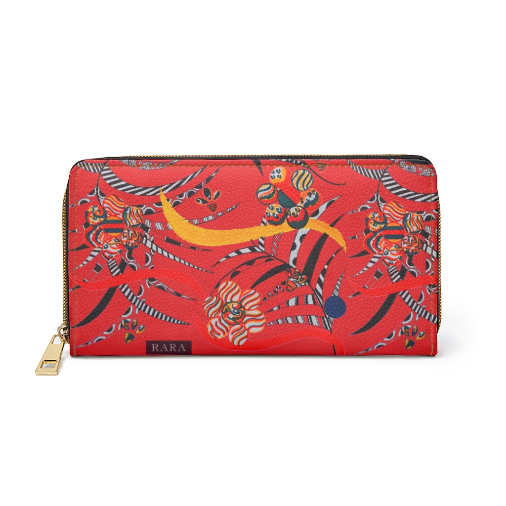 Red Wilderness Zipper Wallet