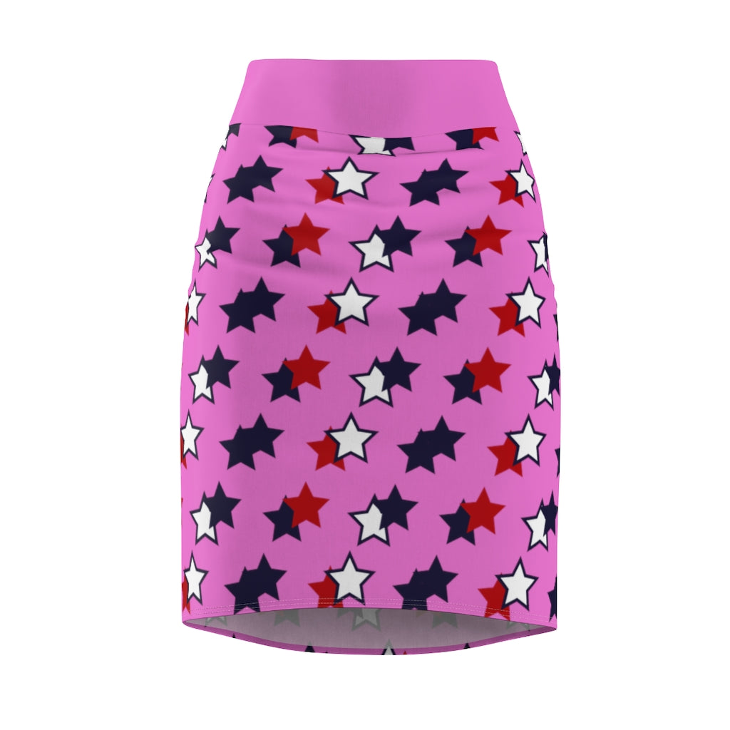 AOP Starry Rose Pencil Skirt
