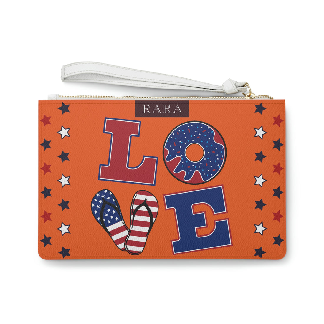 Orange American Love Clutch Bag