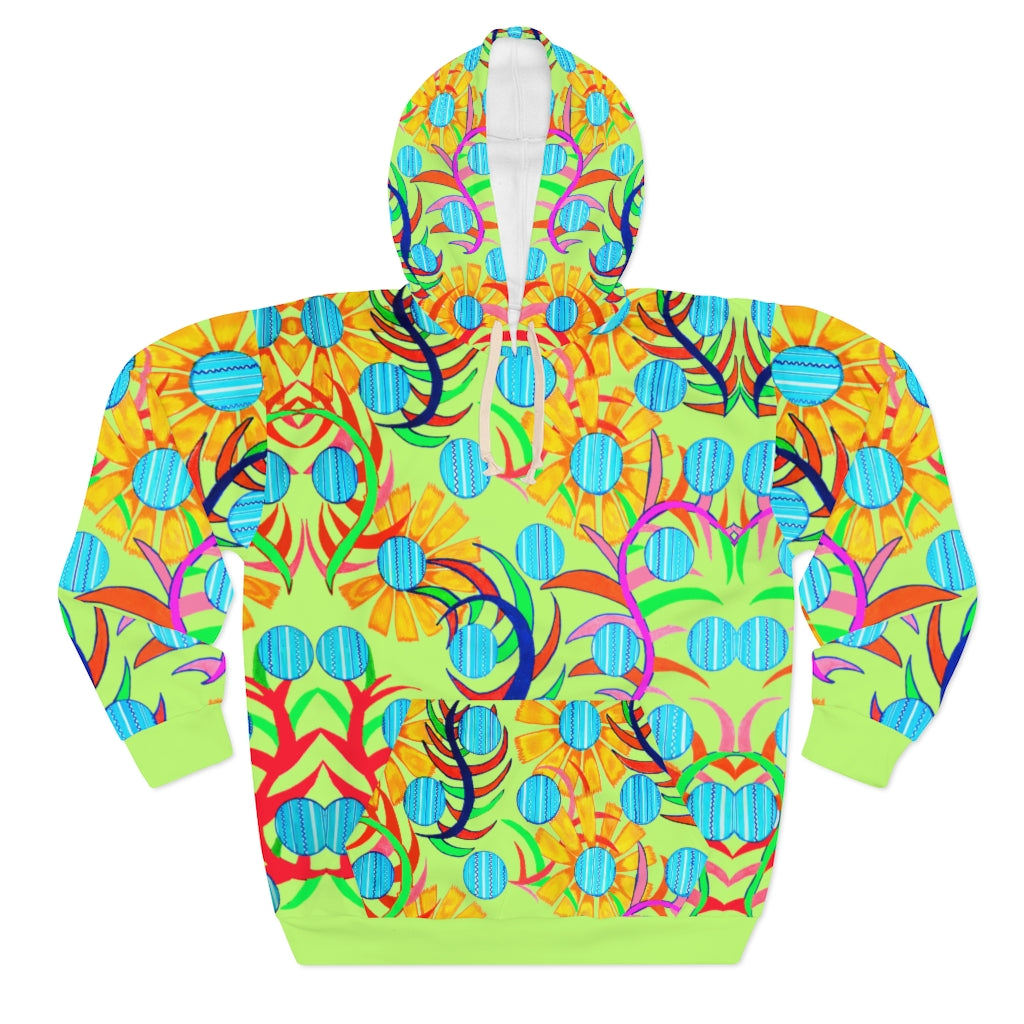 Unisex Sunflower Pullover Lime Hoodie