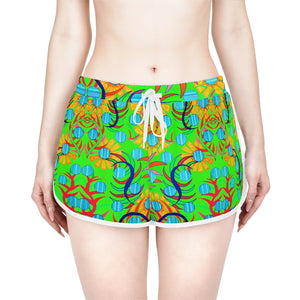 Neon Green Sunflower Relaxed Shorts