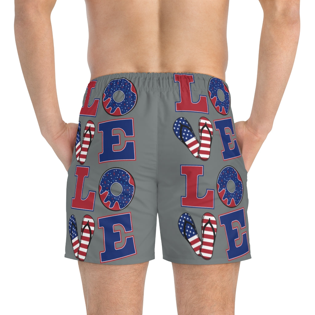 Men's American Love Ash Swimming Trunks