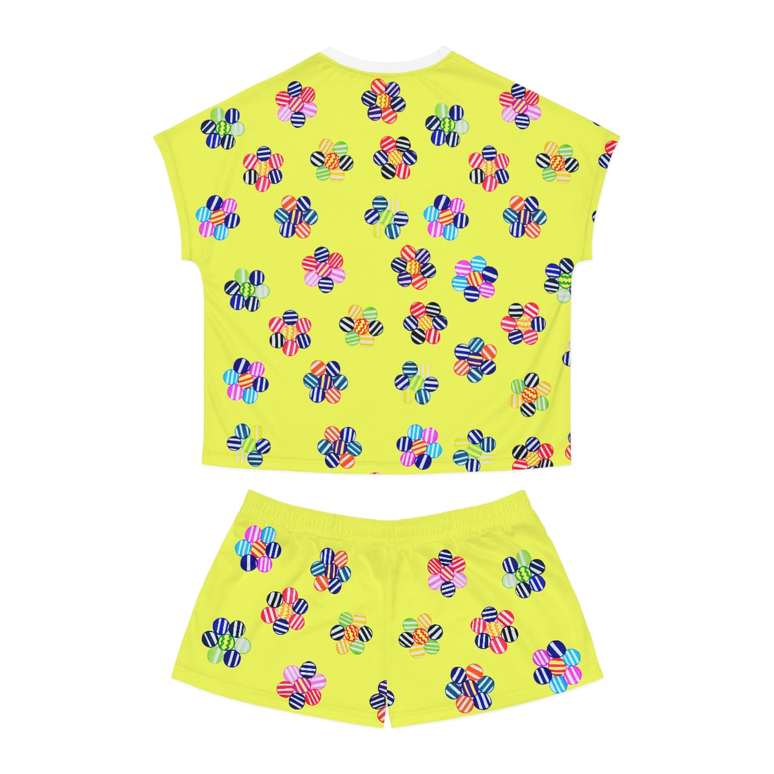 Canary Candy Floral Short Pajama Set (AOP)