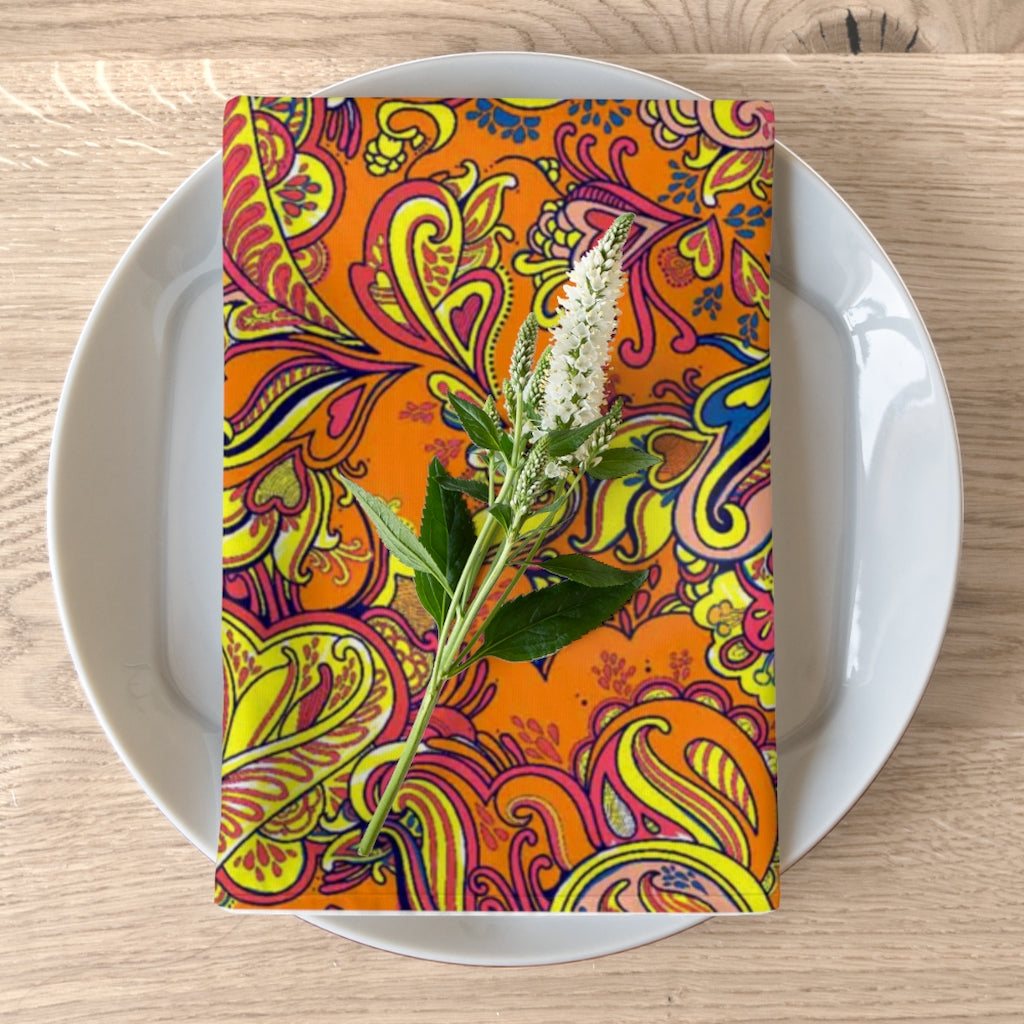 Orange Paisley Napkin