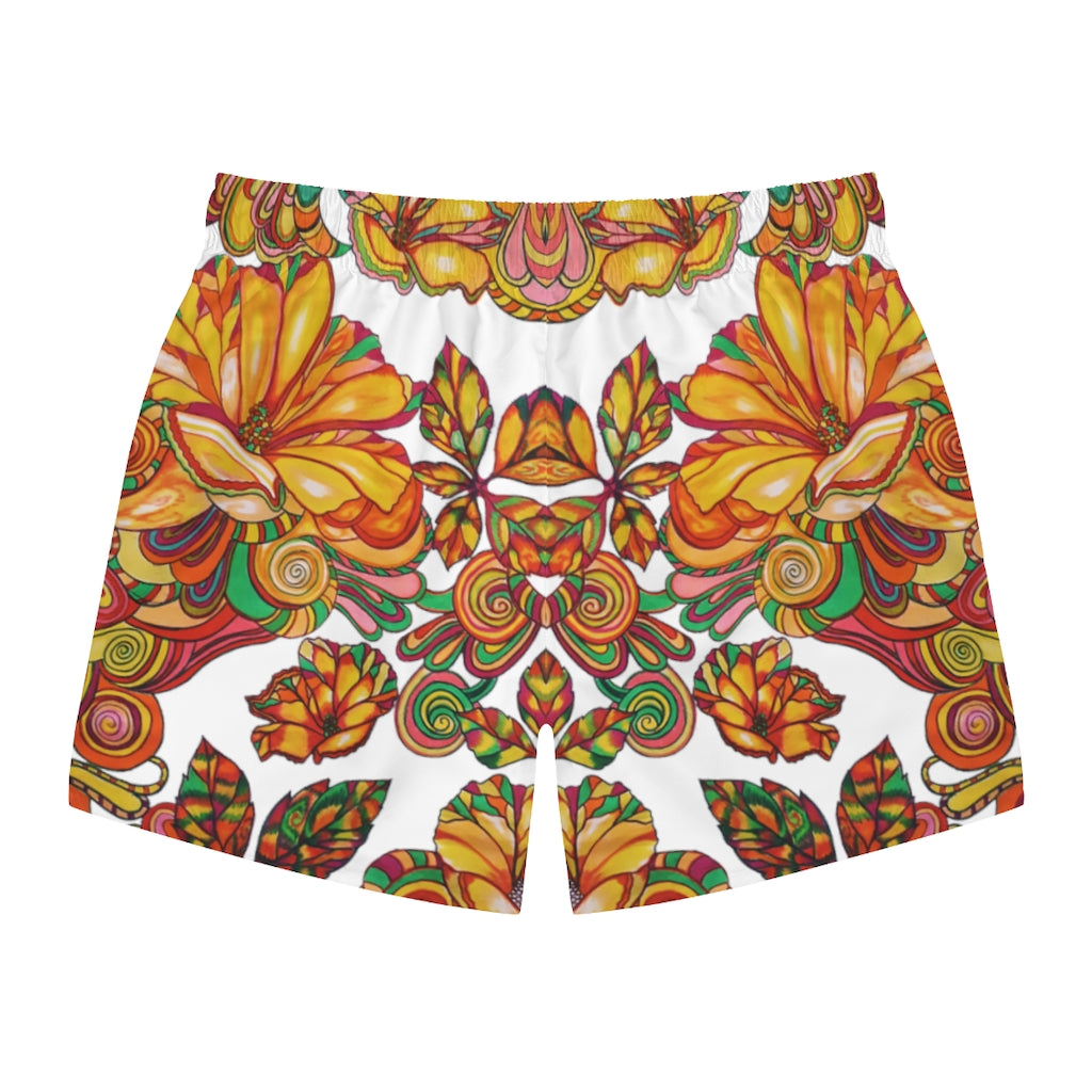 Artsy Floral Men's Swimming Trunks