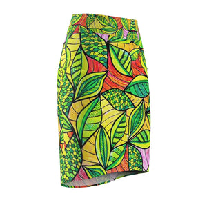 AOP Tropical Resort Pencil Skirt