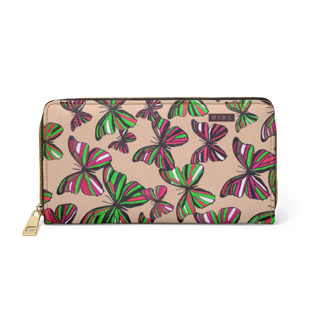 nude butterflies clutch wallet