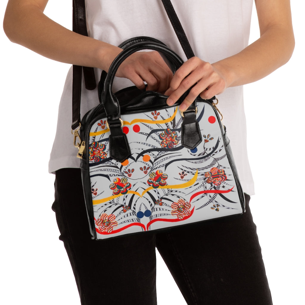 slate grey animal & jungle print handbag