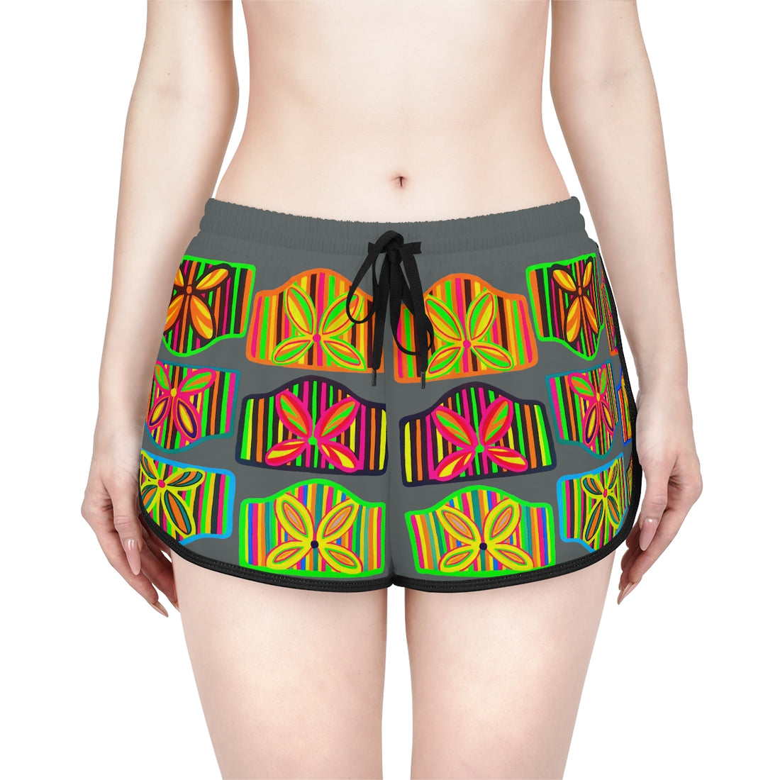 ash art deco print relaxed gym shorts for women