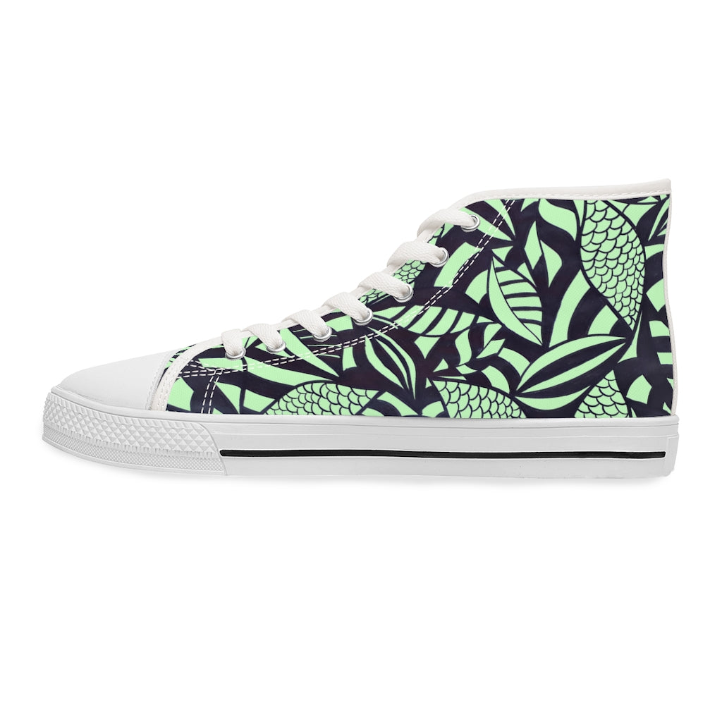 Mint Tropical Minimalist Women's High Top Sneakers