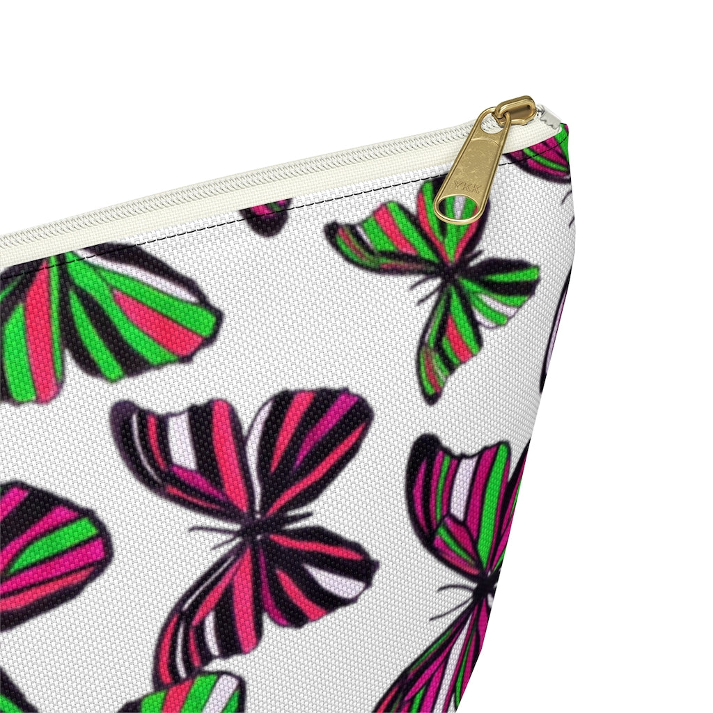 Butterflies White Accessory Pouch