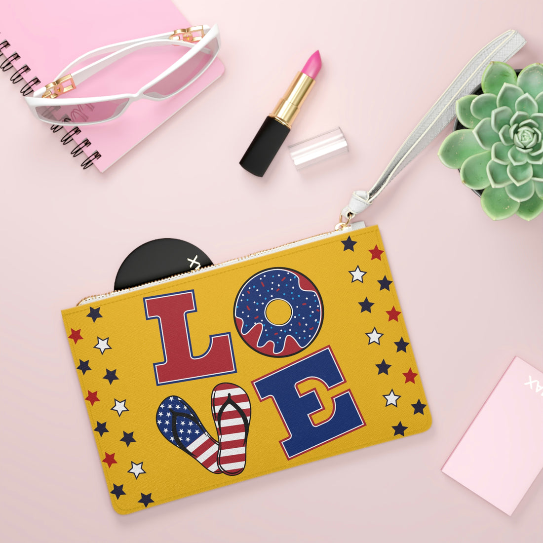 Yellow American Love Clutch Bag