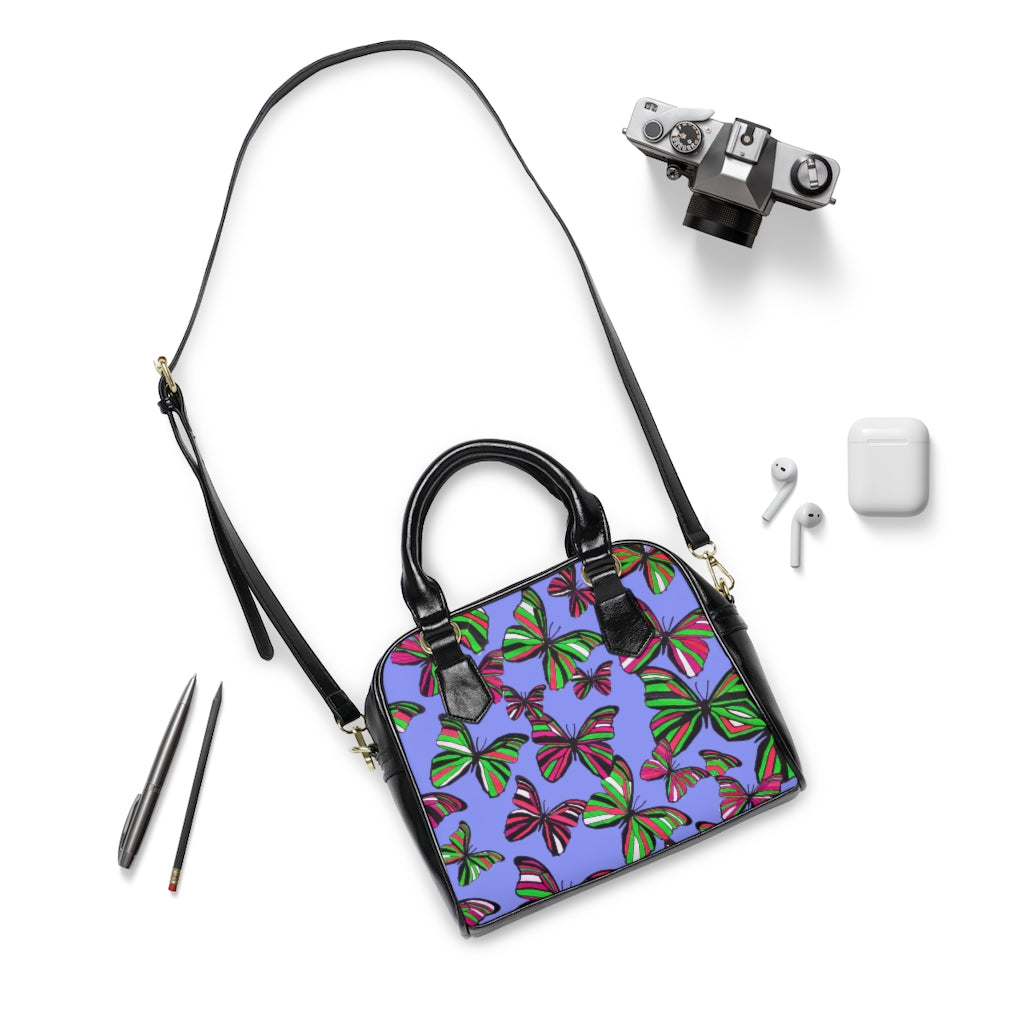 Very Peri Butterflies AOP Handbag