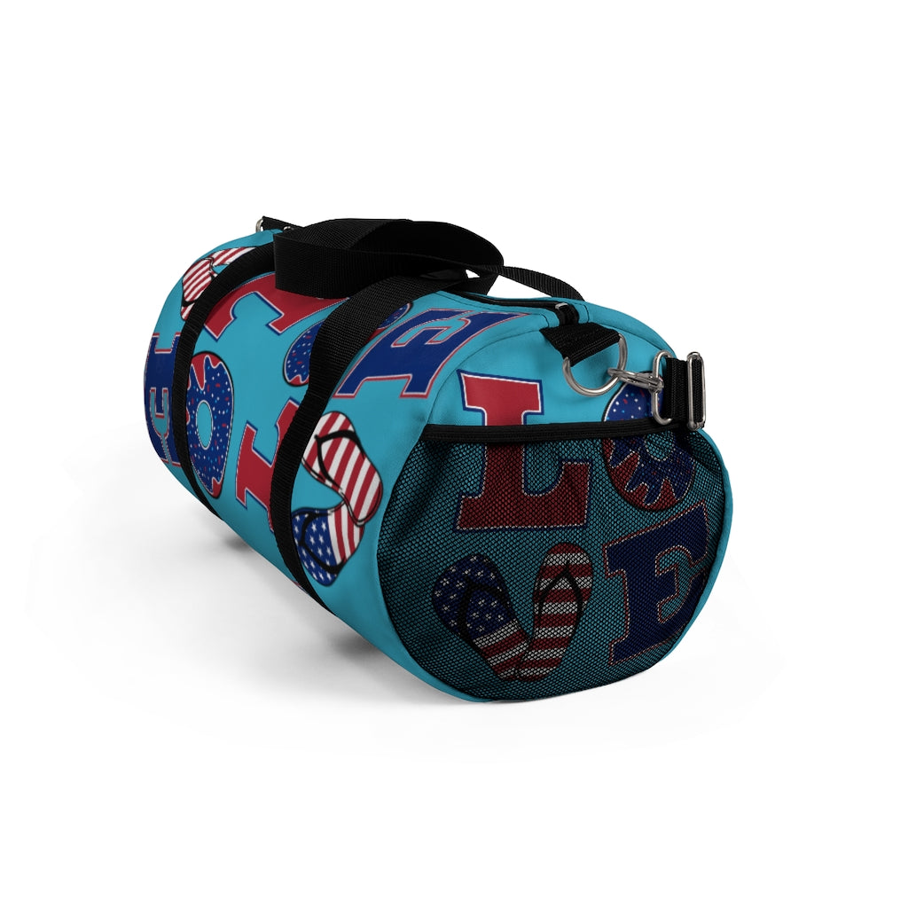 American Love Aqua Duffel Bag