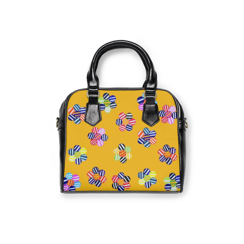 yellow multi colour candy florals handbag