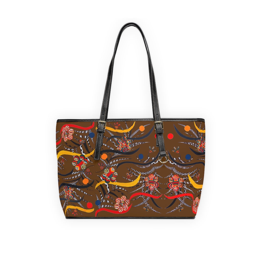 brown  animal & jungle print tote bag