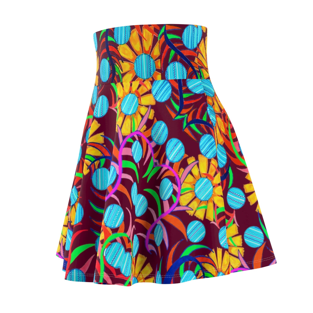 Sunflower Orchid Skater Skirt