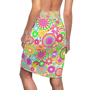 AOP 70's Lemon Pencil Skirt