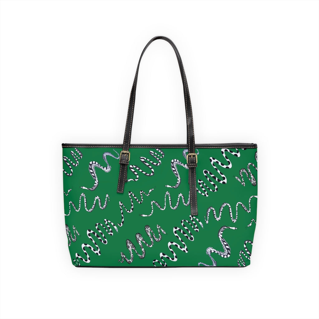 Emerald Green Snake Den PU Leather Shoulder Bag